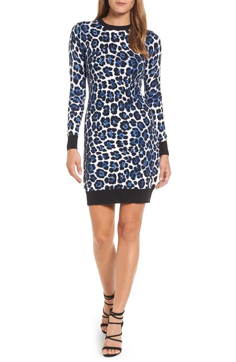 michael kors animal print sweater dress|Michael Kors leopard dress.